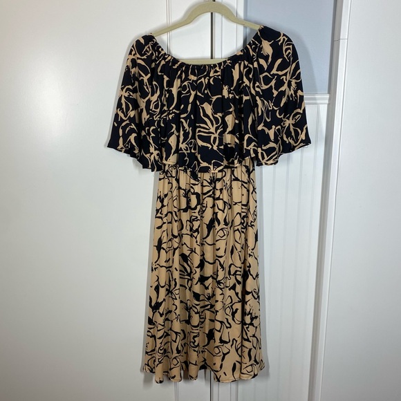 House of Harlow 1960 x Revolve Ruffle Top off shoulder Contrast MIDI Dress Small - Picture 1 of 6